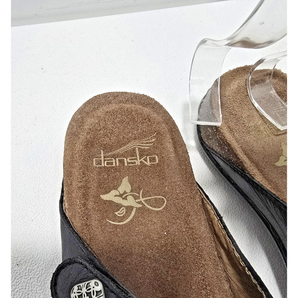 Dansko Janie 5 Strap Chunky Slide Sandals Women's Black Leather EU 40 ( US 10 ) - Picture 3 of 8